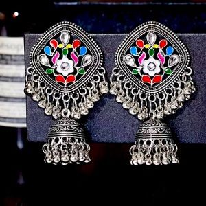 Indian Pakistani Afghani Boho Ethnic Drop Earrings Jhumka 💕